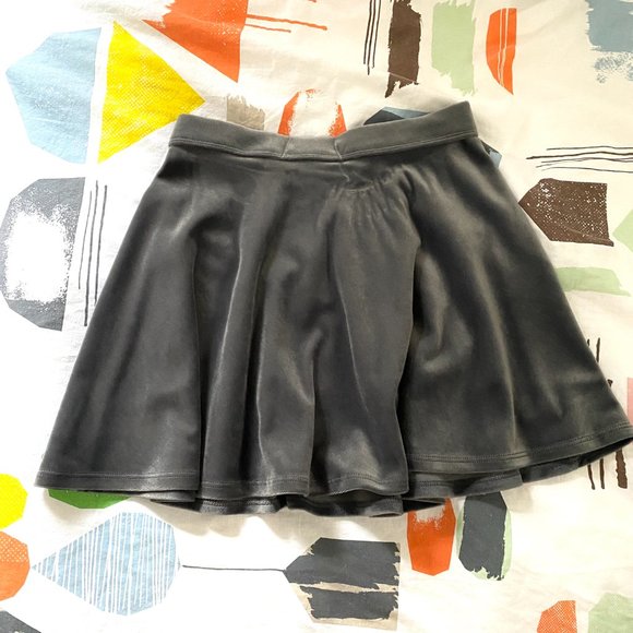 Velvet Grey Skater Skirt - Picture 2 of 2